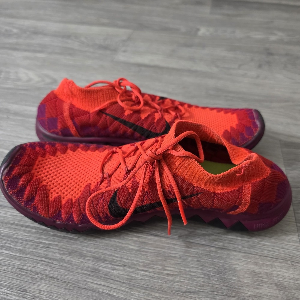 Nike Womens Free 3.0 Flyknit Bright Crimson 636231-600 Size 8.5 Shoes Sneakers - Picture 4 of 10